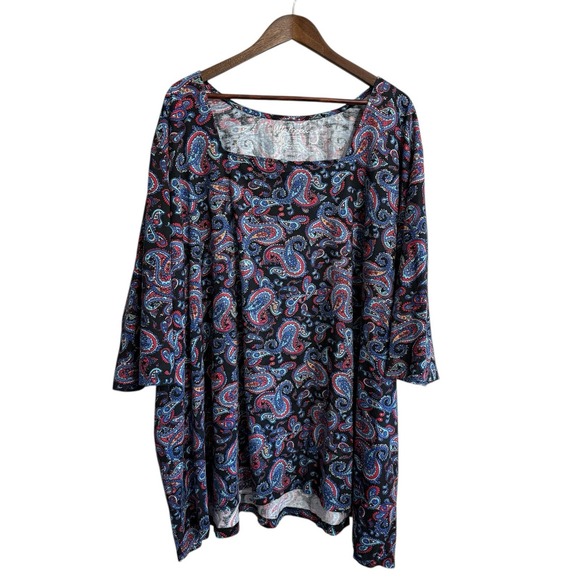 Ulla Popken Tops - Ulla Popken‎ top women’s 36 / 38 6X paisley colorful playful whimsigoth cotton